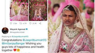 Jasprit Bumrah-Sanjana Ganesan Marriage: India Cricketer Mayank Agarwal Goofs Up Tags Sanjay Bangar Instead of India Pacer's Wife, Netizens React